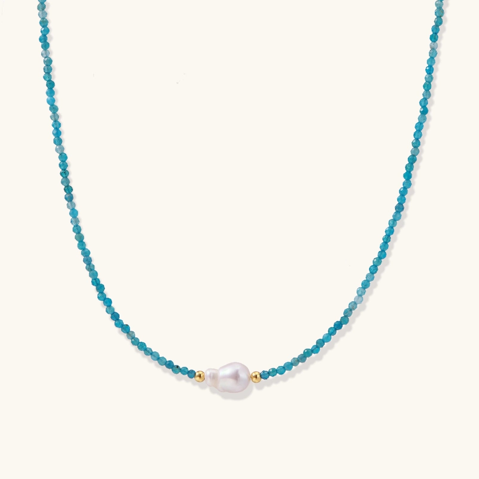 Apatite Pearl Strand Necklace