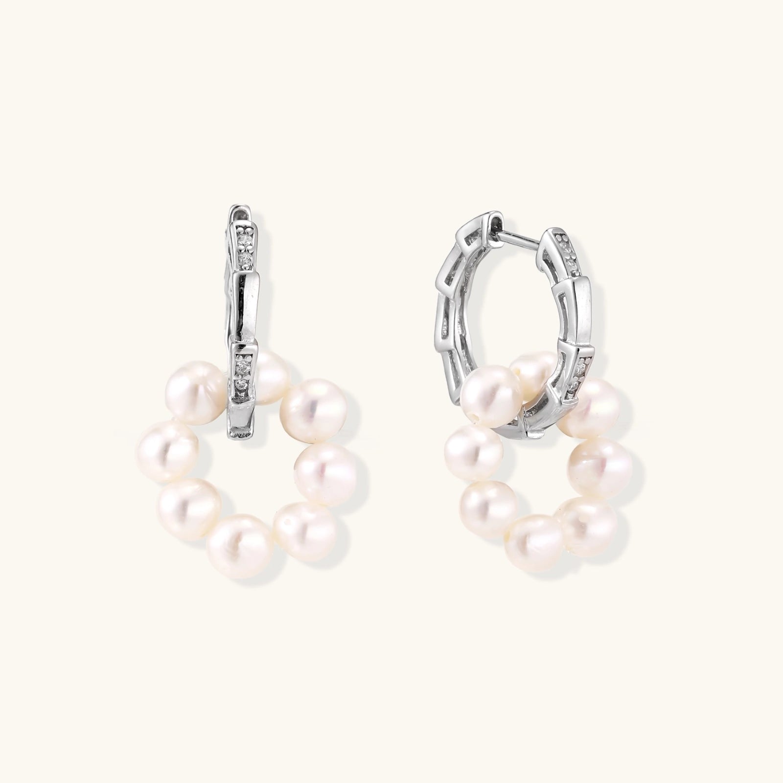 Pearl Cluster Huggie Hoops